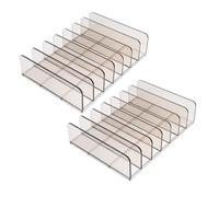 Holibanna Bandeja de Acrílica Grande Divisores, Color Gris Translúcido, 2 Unidades, Organizador Multifuncional para Oficina, Caja Registradora y Almacenamiento de Billetes