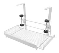 Holibanna Bandeja Organizadora Metálica de Color Blanco para Debajo del Escritorio Soporte Ajustable para Gestión de Cables y Almacenamiento de Oficina Cesta Colgante para Papeles y Orden