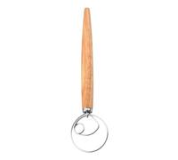 Holibanna Batidor para Mezclar Masa Mango de Madera y Acero Inoxidable, Herramienta para Hornear en Cocinas Domésticas, Mezcla Harina y Huevo Eficazmente Reutilizable
