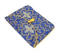 Holibanna Bolsa Para Libros De Música y Escrituras Budistas 35x24 Cm Brocado Azul Marino Vintage Étnica Multiusos Para Viajes y Uso Al Aire Libre Para Niñas y Mujeres