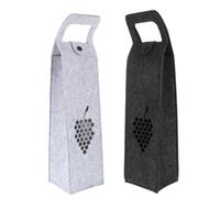 Holibanna Bolsas Portátiles para Botellas de Vino Tinto, Set 2 Piezas de Fieltro con Asa, Diseño de Cierre a Presión, Colores Gris Oscuro y Gris Claro, Ideales para Regalos y Almacenamiento