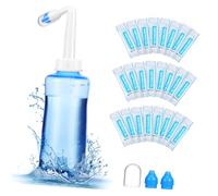 Holibanna Botella De Descarga Nasal 500 Ml Con Sistema De Riego y Válvula Automática Botella Exprimible Para Enjuague Nasal Con Sobres De Sal Eficaz Para Uso Doméstico y Personal