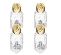 Holibanna Botellas de Vidrio Dorado Diseño de Flor de Rosa, 16ml, Reutilizables y Fáciles de Limpiar, Paquete de 4 para Uso Diario y Peregrinaciones