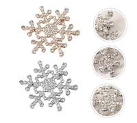 Holibanna Broche de Navidad Forma de Copo de Nieve 2 Piezas en Aleación Gemas de Imitación Diseño Dorado y Plateado Accesorio Decorativo para Ropa y Fiestas de Mujer