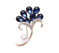 Holibanna Broche de Vidrio y Aleación Perla Azul Tinta para Mujer, Accesorio Elegante para Faldas y Pantalones en Ocasiones Obsequios