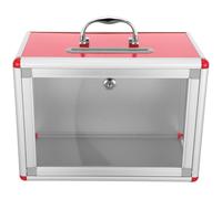 Holibanna Buzón de Sugerencias Portátil de Aleación de Aluminio Rojo con Sistema de Cierre Seguro y Diseño Cuadrado para Oficinas y Escuelas