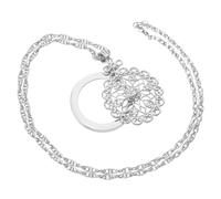 Holibanna cadena de suéter lupa collar de estilo collar lupa alrededor del cuello de costura Silver