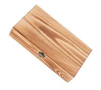 Holibanna Caja de Madera Rústica Rectangular con Tapa Abatible y Cierre Caja Organizadora para Joyas Tarjetas de Recetas y Recuerdos Contenedor de Almacenamiento Artesanal