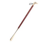 Holibanna Calzador de Metal Mango Largo de 56 Cm para Mujer y Persona Mayor, Herramienta Auxiliar para Calzado Marrón Claro, Calzador de Alta Resistencia Adecuado para Botas y Uso en Casa