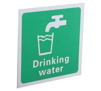 Holibanna Cartel de Agua Potable Autoadhesivo de Seguridad para Exteriores Signo y Resistente para Parques y Públicos