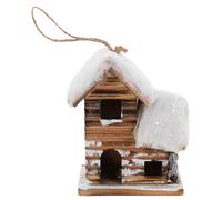 Holibanna Casita Navideña de Madera Miniatura Luces LED Cálidas Decoración Rústica para Escritorio y Hogar Adorno de Pueblo Navideño para Ambiente Invernal Accesorio Decorativo Compacto