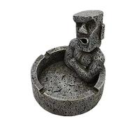 Holibanna Cenicero De Piedra con Forma De Estatua para Jardín con Ceniceros Decoración Retro para Exteriores Cenicero Único Adorno para El Hogar Cenicero De Piedra Moai Decoración De