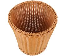 Holibanna cesta tejida para papelera cesto de basura para dormitorio cesta de almacenamiento para el hogar redonda de plástico marrón estilo rústico