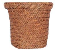 Holibanna Cesto de Basura Tejido de Mimbre, Compacto y Práctico, Color Café | Uso Doméstico, Estilo Chic y Sencillo, Acabado Artesanal, Diseño Resistente, para Habitación y Oficina