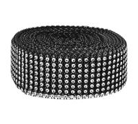 Holibanna Cinta Adhesiva Decorativa y Fácil de Usar de Gemas de Imitación Negra Material Plástico Brillo Intenso Adecuado para Bolsas y Celebraciones