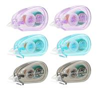 Holibanna Cinta Adhesiva Transparente Doble Cara 6 Piezas Alta Viscosidad Puntos Adhesivos para Álbumes de Recortes, Manualidades, Oficina y Escuela, Rodillo Extraíble para Corrección