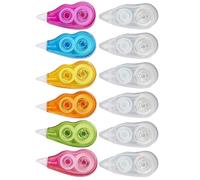 Holibanna Cinta Correctora Estudiantil 12 Pcs 12 M Gran Capacidad Set 6 sin Marca 6 Colores Arcoíris Herramienta Escolar Portátil para Oficina y Estudio