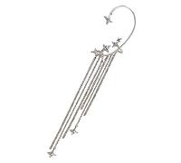 Holibanna clip de oreja de pentagrama pendientes de mujer pendientes de novia despedida de soltera orejeras brazaletes para aretes y envolturas para orejas puños de arete aleación Silver