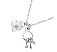 Holibanna Collar Colgante de Casa y Llave para Agente Inmobiliario, Cadena de Aleación Duradera, Accesorio para Hombre y Mujer en Eventos