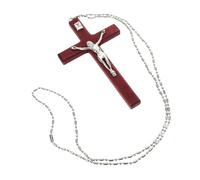 Holibanna Collar De Crucifijo De Madera Natural Colgante De Jesús Joyería Religiosa Para Hombres y Mujeres Accesorio Delicado Para Bodas y Fiestas