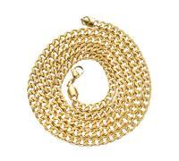 Holibanna Collar de Hip Hop para Hombre Cadena Cubana Fina de Acero Inoxidable Dorado Joyería de Moda Resistente y Elegante para Uso Diario Accesorio Adecuado para Ropa Urbana