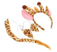 Holibanna Conjunto de Diademas de Animales con Banda para El Pelo de Jirafa Pajarita Y de Jirafa para Niños Y Niñas para Halloween Y Decoraciones de Fiesta