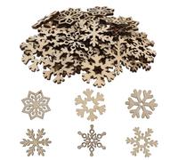 Holibanna Copos de Nieve de Madera para Navideña, Ideales para Manualidades y Adornos de Árbol, Diseño sin Acabado para Personalizar y Crear Ambientes Festivos Estilo Varios estilos