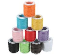 Holibanna Cordón de Algodón Encerado Durable de 1mm para Manualidades 10 Piezas de 10m, Tejido Ajustado Adecuado para Cuero y Costura a Mano Color Aleatorio