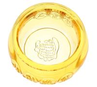 Holibanna Cornucopia de Cristal Decoración Interior Triple pequeño Cuenco Decorativo Cuenco Esqueleto Bol Estante de exhibicion Plato Cuenca de Riqueza Manualidades de Cristal Citrino Golden