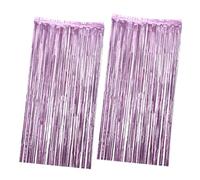 Holibanna Cortina de Lluvia Decorativa para Fiesta 2 Piezas 1X25 M Rosa Cortina de Fondo para Escenario y Fotografía Plástico Resistente para Bodas y Celebraciones