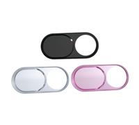 Holibanna Cubierta Protectora De Privacidad para Cámara Web De Aluminio Deslizante, Pequeña y Multifuncional para Teléfono, Ordenador y Oficina, Colores Negro, Plata y Rosa Dorado, Pack De 3 Unidades