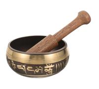 Holibanna Cuenco Tibetano Cuenco de Cobre para Yoga de Meditación Varios estilos con Mazo de Madera y Sonido Relajante Varios Estilos para Mindfulness y Alivio del Estrés