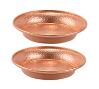 Holibanna Cuenco Tibetano de Meditación y Ofrenda de Agua de Cobre Puro, Plato Decorativo Budista Pequeño, Juego de 2 Piezas, Yoga y Rituales Religiosos