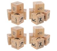 Holibanna Dados de Madera Dados Divertidos y Fiables para Ejercicio Físico Juego de 4 para Actividades de Fiesta y Competencias Deportivas