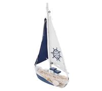 Holibanna Decoración Modelo De Llevado Fiesta Costero Modelo De Vela Playa Náutico Pequeño Escena Rústico Bote Decorativo Hogar Adorno De De Escritorio De Madera