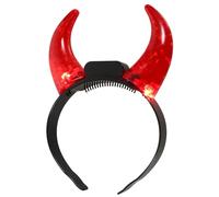 Holibanna Diadema Con Cuernos De Diadema Con Luz Led Cuernos De Demonio Rojos Boppers Para La Cabeza Disfraz De Bruja Malvada Elegante Sombreros Para Cosplay Vestido Suministro De