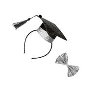 Holibanna Diadema De Graduación Sombrero Doctoral y Lazo Accesorios Para Fiesta De Graduación Elegante y Creativa