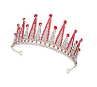 Holibanna Diadema De Novia Barroca Con Rhinestones Para Bodas y Promesas Accesorio De Cabello Para Princesas y Novias Tocado Elegante Color Dorado Rojo