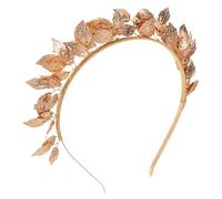 Holibanna Diadema de Novia Boda Tiarra Barroca Vintage Dorada Hojas, Tiara Artesanal Ligera para Mujer, Accesorio Elegante para Bodas y Fiestas, Tamaño Único Ajustable