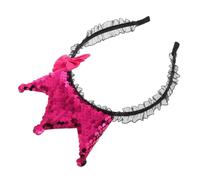 Holibanna Diadema Tiara Princesa con Lazo y Encaje Rosa Fucsia para Niñas 1 Unidad Suave y Cómoda para Bodas y Fiestas de Dama de Honor