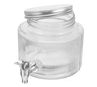 Holibanna Dispensador de Bebidas Diseño Único con Grifo y Tapa Sellada de Vidrio Capacidad 2,8l para Nevera y Fiestas