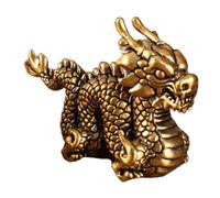 Holibanna Estatua de Dragón de Latón Vintage Escultura Feng Shui para Decoración de Oficina y Hogar Adorno de Suerte Figurita Multifuncional para Escritorio Artículo de Chino