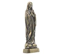 Holibanna Estatua Virgen de Latón Vintage Superficie Lisa para Decoración del Hogar y Escritorio, Figura Religiosa de María Atmósfera Espiritual Delicada