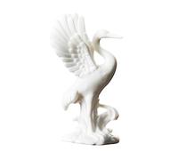 Holibanna Estatuilla De Grulla De Cerámica Blanca para Decoración De Escritorio y Jardines Figura De Paisaje para Hogar y Oficina Adorno De Fiesta y Centro De Mesa
