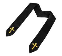 Holibanna Estola Religiosa Unisex Negra con Cruz Bordada, Estola para Ceremonias y Bautismos, Tela Ligera y Resistente Decoloración, Accesorio para Misa, Coro y Boda, 1 Pieza