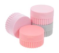 Holibanna Estuche de Silicona para Medicamentos 4 Piezas, Pastillero Portátil Envases Antiderrames en Colores Variados (Gris, Rosa, Púrpura, Rojo Sandía), Compacto y Fácil de Limpiar