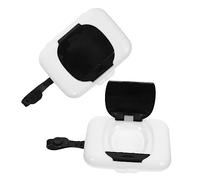 Holibanna Estuche Porta Toallitas Para Ñiño 2 Unidades Negro Compacto y Ligero De Plástico Resistente Botones Prácticos Para Viaje y Uso Salas, Baños y Coches Fácil De Transportar