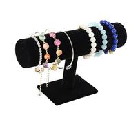 Holibanna Expositor De Pulseras y Joyas Terciopelo Negro Soporte De Exhibición Compacto Organizador Para Hogar, Tamaño 23x7x16 Cm Almacenaje Seguro Para Pulseras y Collares