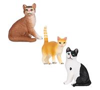 Holibanna Figuras de Gato Realistas de Plástico 3piezas para Niños, Juguetes Duraderos y Lavables, Ideales para Proyectos de Animales y Clases de Biología