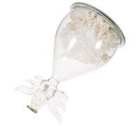 Holibanna Flor Preservada Decorativa en Cúpula de Vidrio con Ángel, Flor de Color Claro Tamaño Estándar, Adorno Romántico para Obsequio de San Valentín y Decoración de Hogar